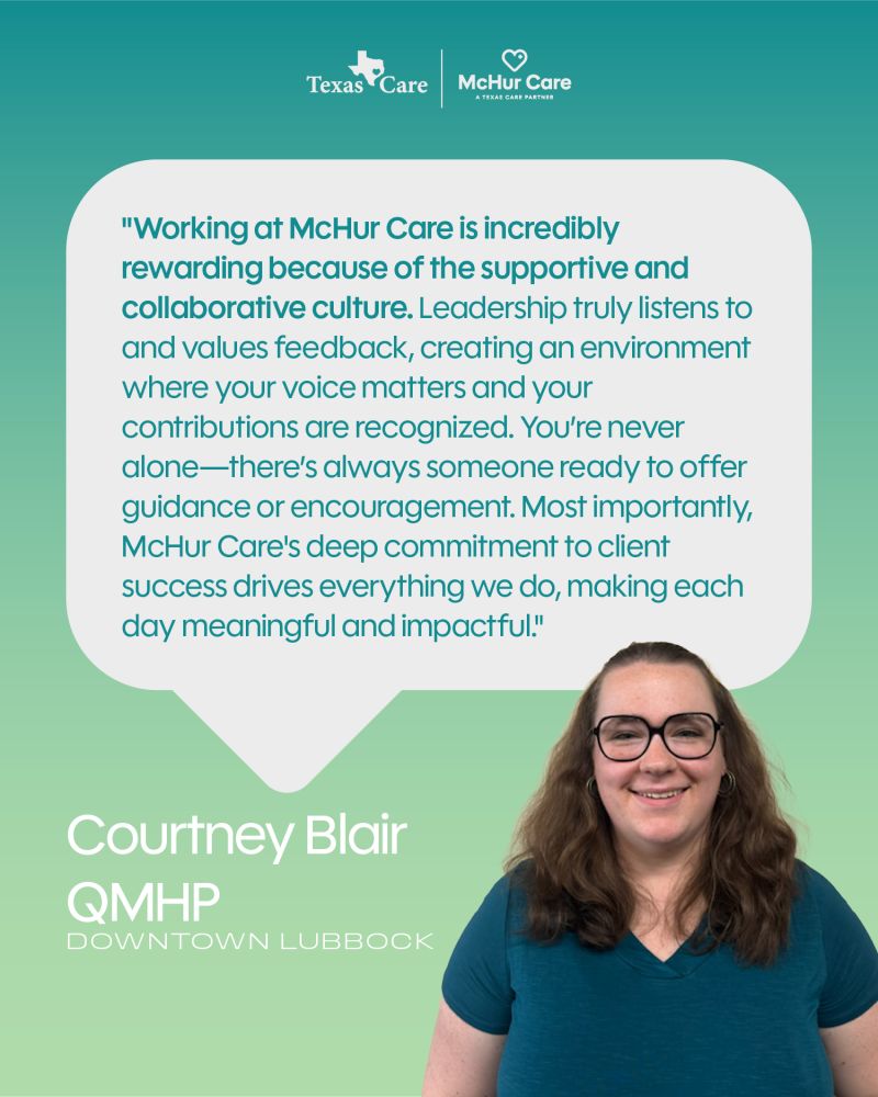 Courtney Blair, McHur Care QMHP, sharing why the work is rewarding